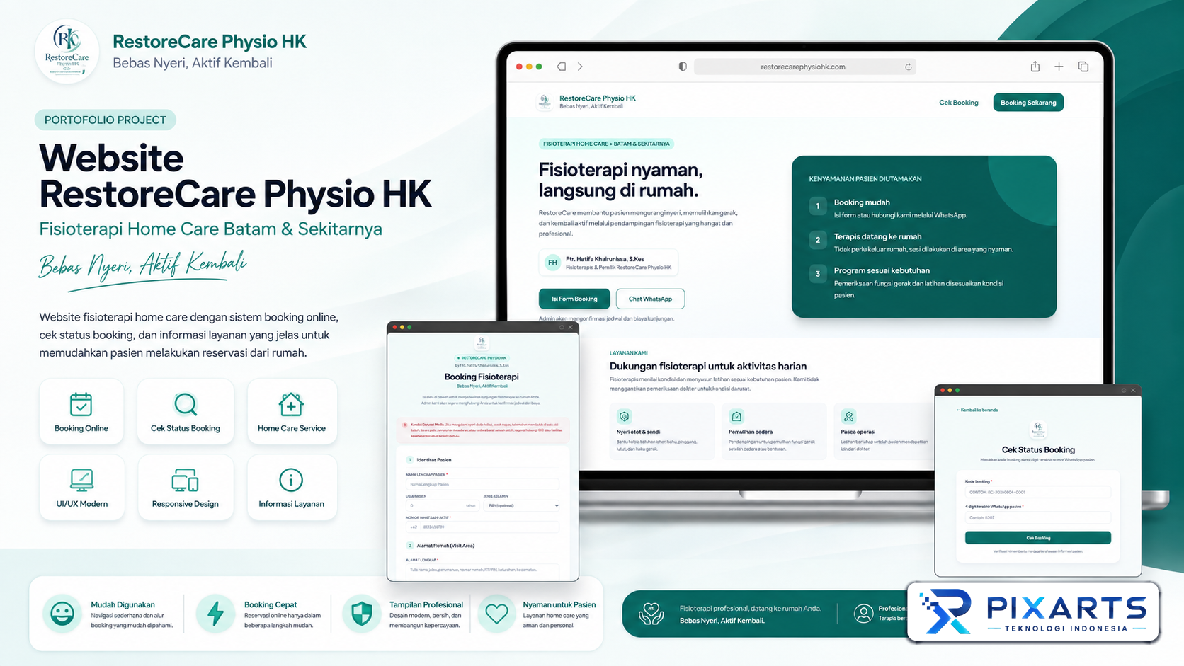 RestoreCare Physio HK – Physiotherapy Home Care Website & Online Booking System - gambar 1