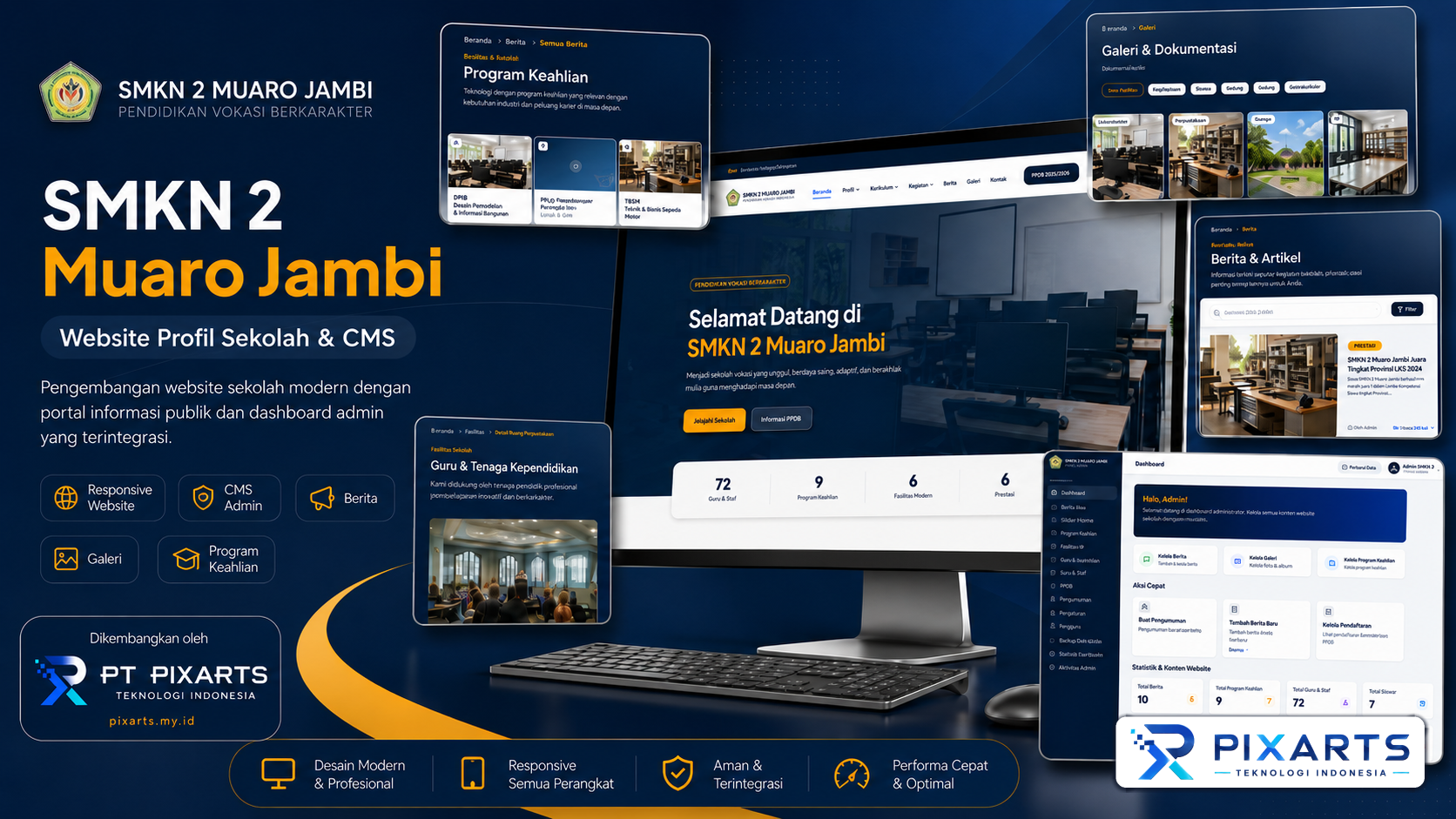 Website Resmi SMK Negeri 2 Muaro Jambi – Portal Informasi & CMS Sekolah